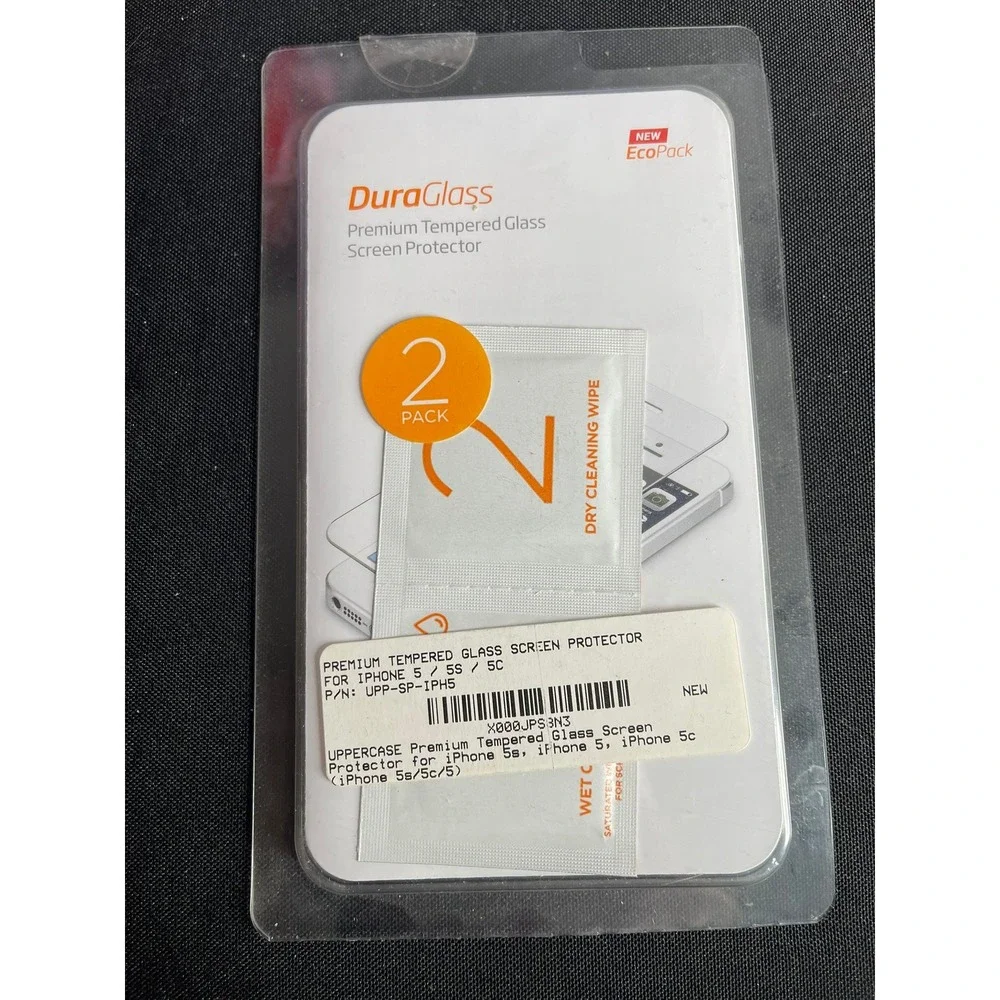 UPPERCASE DuraGlass 2 Pack Tempered Glass Screen Protector iPhone 5 5S 5C 9H NEW
